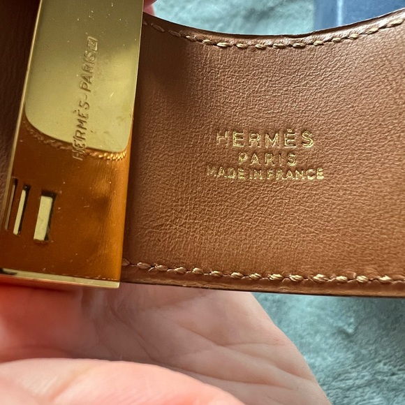 Hermes small red CDC bracelet with gold hardware - Picture 7 of 14